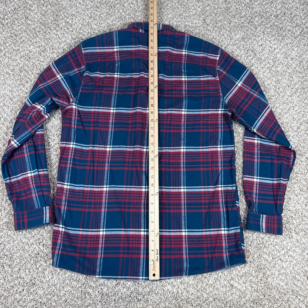 Orvis Shirt Mens M Blue Red Plaid Flat Creek Tech Flannel Long Sleeve Button Up - Picture 12 of 14